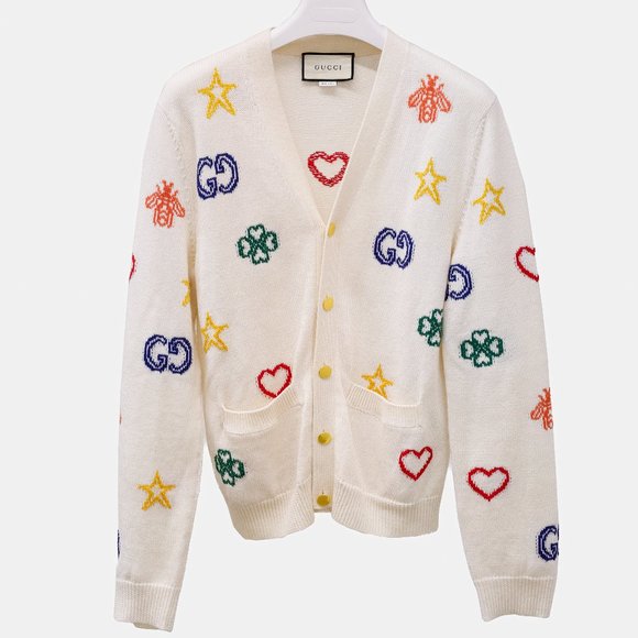 Gucci Symbols Jacquard Rainbow Cardigan - Picture 2 of 16